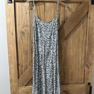 Vintage Women's Tea Length Spaghetti Strap Floral Sundress